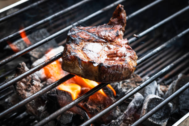 istock Pork is grilled on the grill. 1124424911