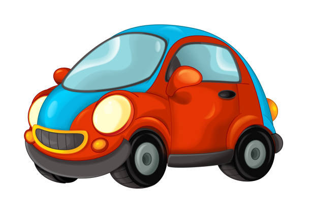 istock Cartoon sports car on white background illustration 1124428859