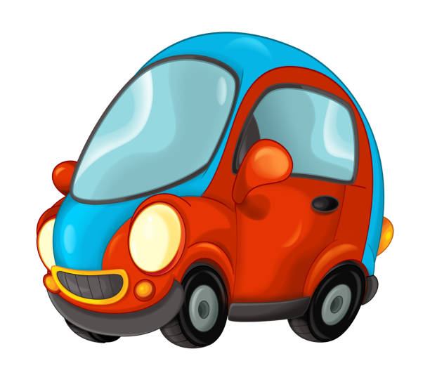 istock Cartoon sports car on white background illustration 1124429055