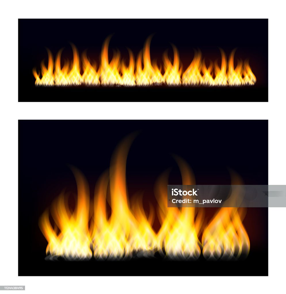 Ngọn Lửa Bốc Cháy Trên Nền Tối Lửa Cháy Minh Họa Vectơ Hình minh ...