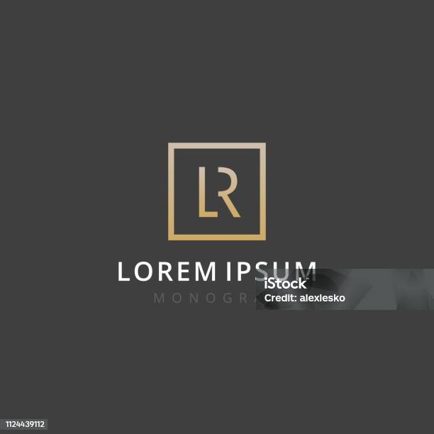 Lr Monogram Of Two Letters L R Luxury Simple Minimal And Elegant Lr Logo Design Vector Illustration Template Stock Illustration - Download Image Now