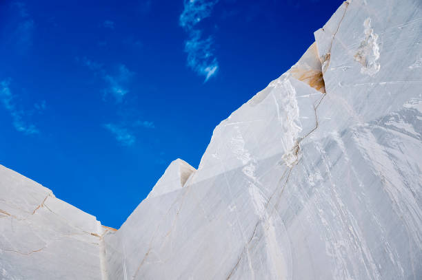 Colonnata (Ms), Italy - April 24, 2013: The Quarry Trugiano is a marble quarry in the Colonnata marble basin.