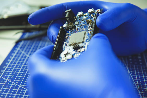 istock Cropped photo of man keeping microchip in arms 1124443423