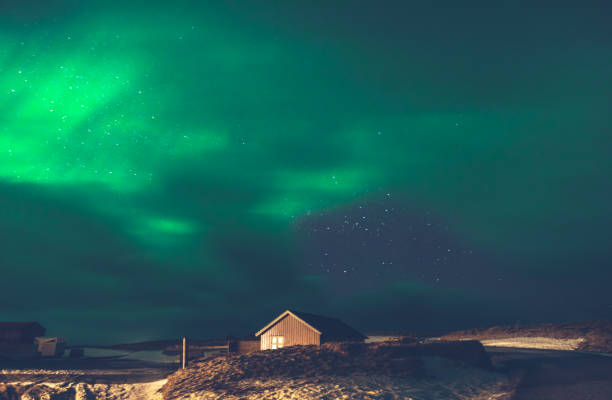 istock Beautiful view on the Aurora Borealis 1124445096