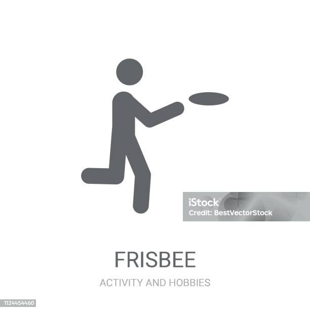 Frisbeesymbol Trendige Frisbee Logokonzept Auf Weißem Hintergrund Aus