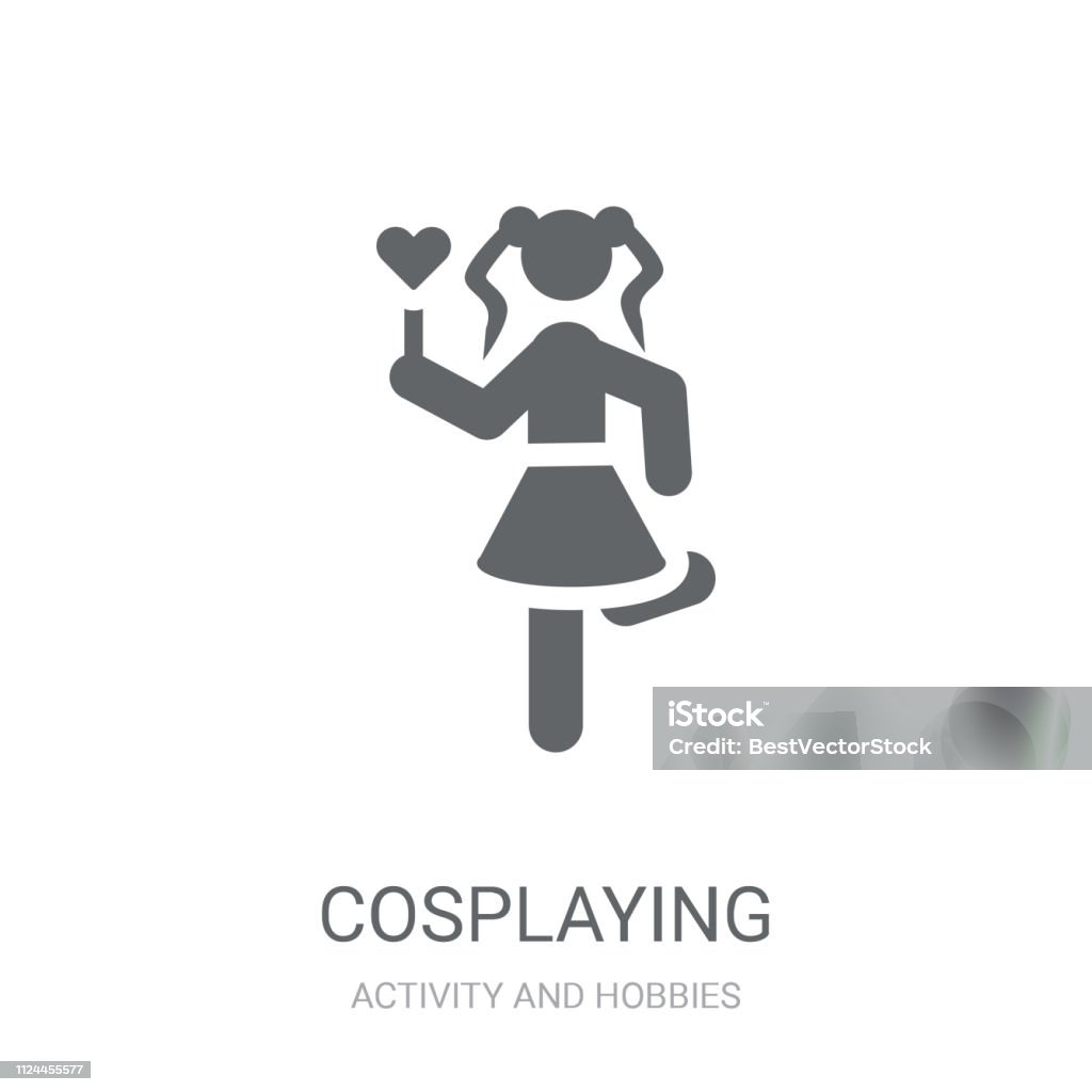 Cosplaysymbol Trendige Cosplaying Logokonzept Auf Weißem 