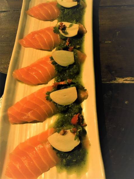 istock Salmon with  Wasabi Japanese food 1124457978
