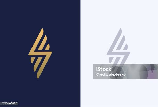 Premium Letter S Logo Design Luxury Abstract Geometric Logotype Creative Elegant Wings Vector Monogram Symbol Stock Illustration - Download Image Now