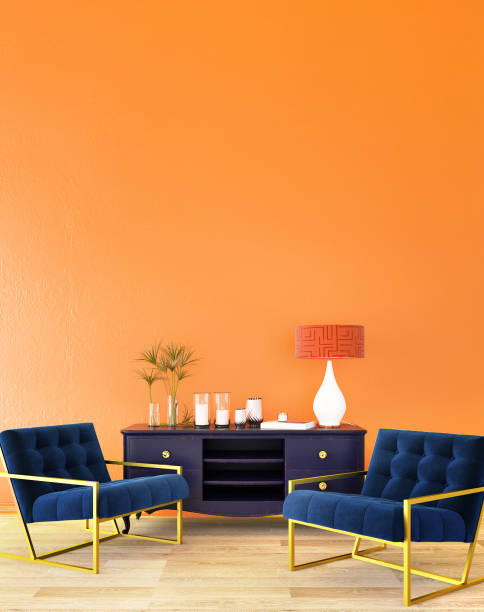 istock interior design for living area or reception with sofa,plant,sidetable,props on wood floor and white and black in Scandinavian style background / 3d illustration,3d rendering 1124472811