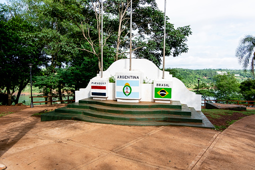 Three Borders Landmark. Puerto Iguazu - Argentina.