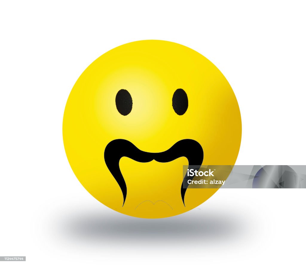 Emoji Schnurrbart Gesicht Vektor Isoliert Auf Weißem Hintergrund Emoji ...