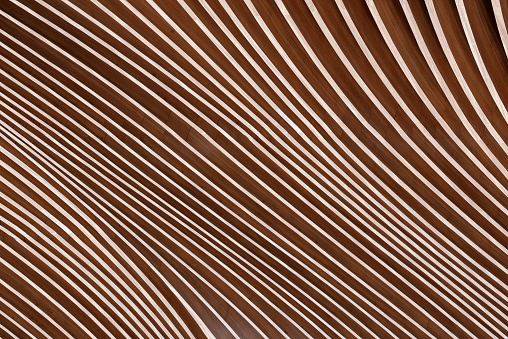 Close-up of a modern architecture in wooden glued laminated timber, glulam