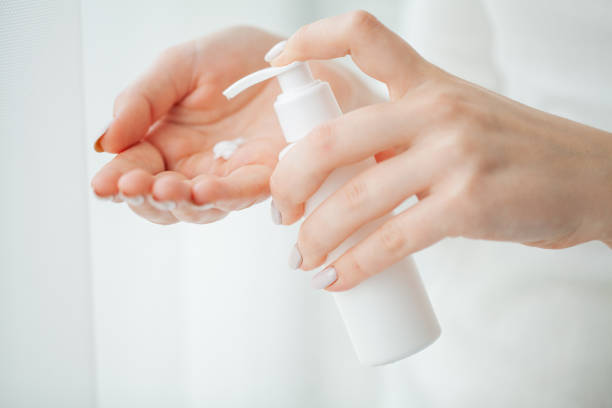 istock Scin care. Beautiful woman hands with cream 1124479113