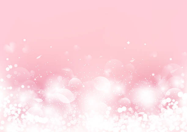abstrakt, valentinstag, rosa verschwommen mit scatter rose petal und herz, bokeh blinken romantischen hintergrund saisonale urlaub vektor-illustration - backgrounds pink flower softness stock-grafiken, -clipart, -cartoons und -symbole