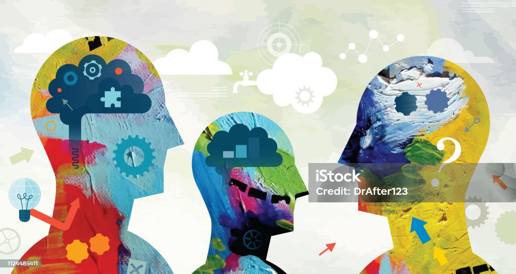 Concepto de poder mental - arte vectorial de Contemplación libre de derechos Concepto de poder mental - arte vectorial de Contemplación libre de derechos