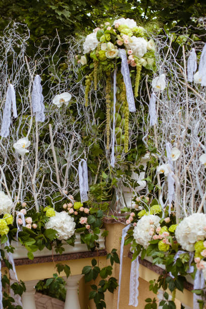 istock Wedding floral decoration with apple 1124485479