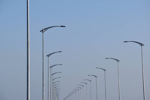istock Beautiful street light on a road 1124489332