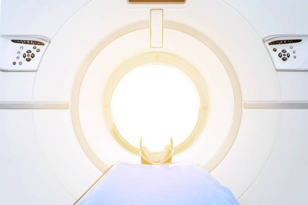istock Close up of multi detector CT Scanner ( Computed Tomography ) Square shape front view . medical technology concept. 1124489333