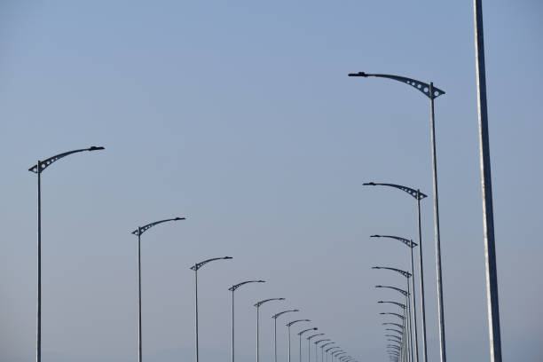 istock Beautiful street light on a road 1124489609