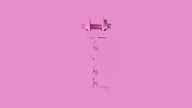 istock Pink Barbell Dumbbell Rack 1124494392