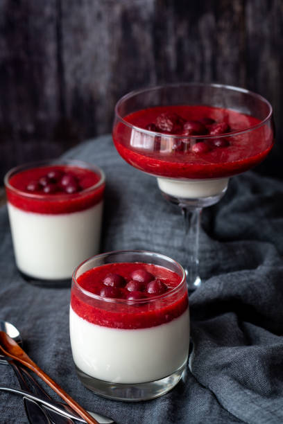 istock Panna Cotta with red berry sauce 1124495547