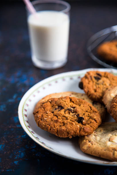istock Freshly baked cookies on baking tray 1124497775