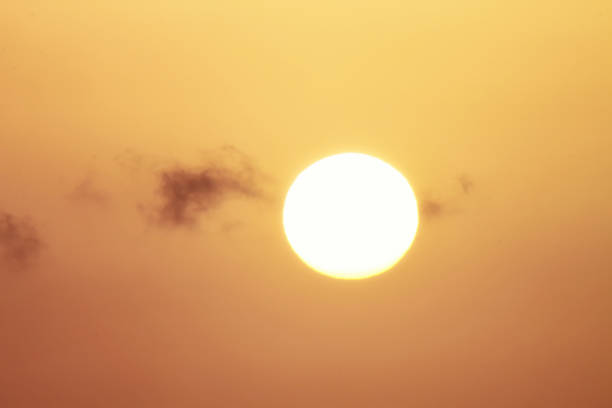 istock Bright sun disk at sunset in Canary Islands 1124501360