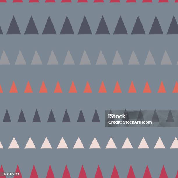 Triangle With Line Rows Triangles In A Row Seamless Vector Pattern Stock Illustration ...