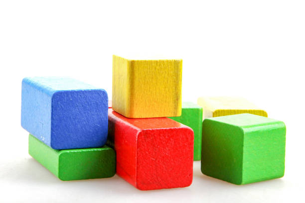 istock Children's wooden blocks for play 1124510221