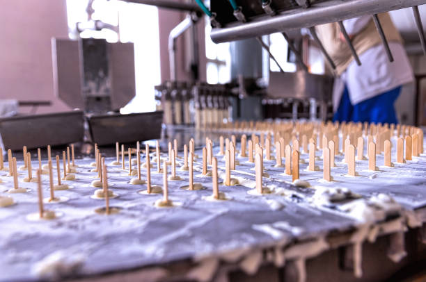 istock Automatic production line of fruit ice and ice cream 1124520869