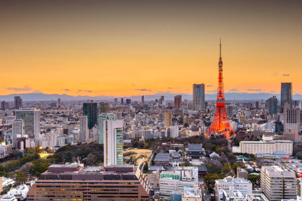 istock Tokyo, Japan cityscape and tower 1124525016