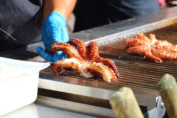 istock food preparation, grilled octopus 1124525612