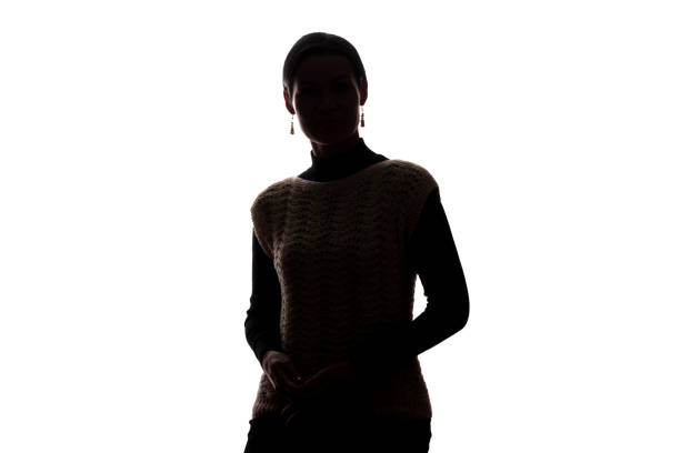 istock Young woman look ahead - horizontal silhouette 1124528951