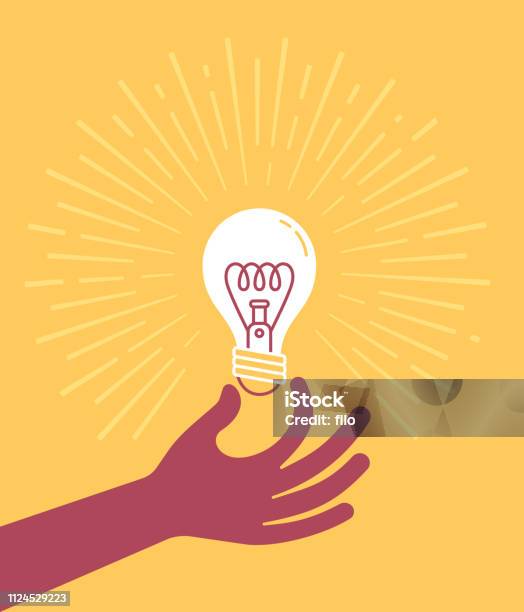 Hand Holding Lightbulb Stock Illustration - Download Image Now - Light Bulb, Ideas, Inspiration