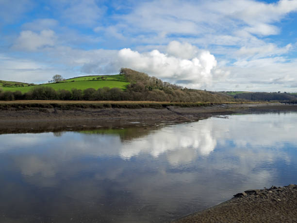 istock beautiful cloud reflections and scenic views along the river torridge in Devon 1124530572