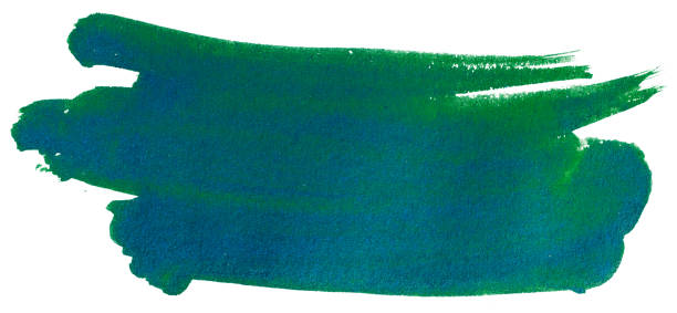 istock blue green blot on a white background. 1124538712