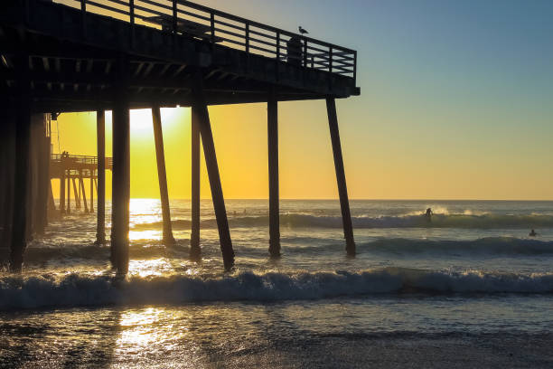 istock Surfers by Pismo Beach pier 1124545415