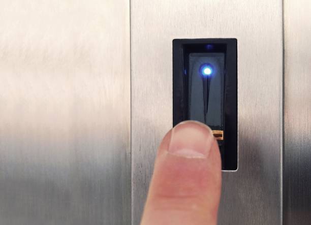 istock Unlocking by scanning of finger with biometric fingerprint 1124545724