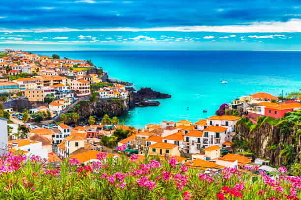 Camara de Lobos, Madeira Panoramic view over Camara de Lobos, Madeira island, Portugal funchal stock pictures, royalty-free photos & images