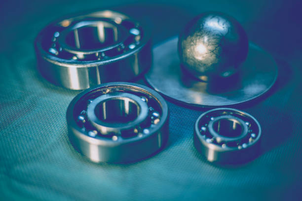 istock Diameter measurement with calipers, bearings, toned. 1124546569