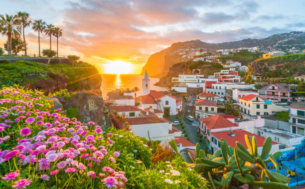 istock Camara de Lobos village at sunset, Madeira 1124548242