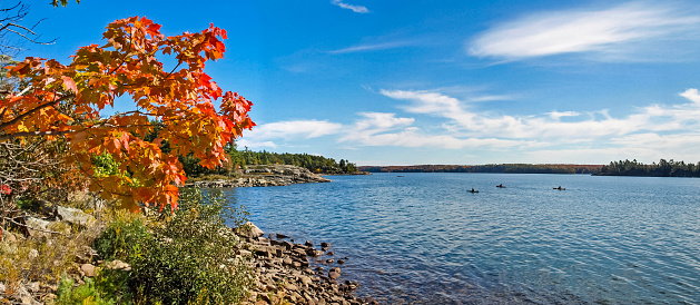 Autumn on the shore of Lake Huron, a beautiful autumn landscape.
