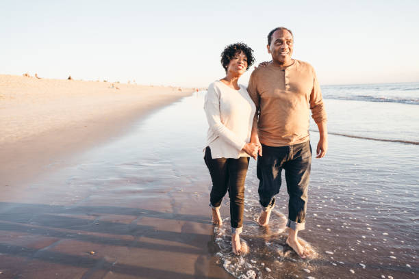 istock Senior couple on the beach 1124551539