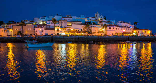 istock Panoramic night sight in Ferragudo, Algarve, Portugal. 1124551682