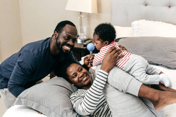 istock Millennial parents and  newborn baby 1124551734