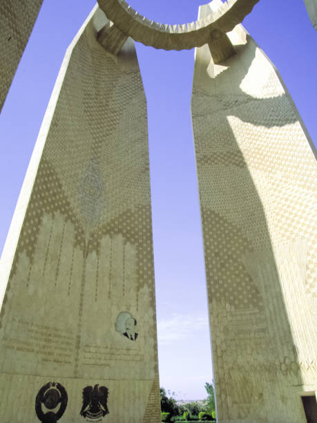 istock Attractions of Egypt. pyramids, camels and ruins. 1124553189