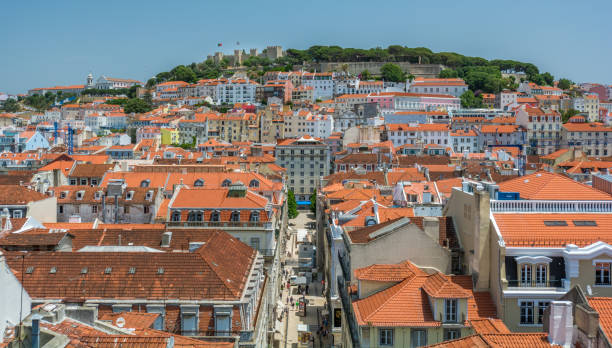 istock Panoramic view from Elevador de Santa Justa, Lisbon, Portugal 1124554302