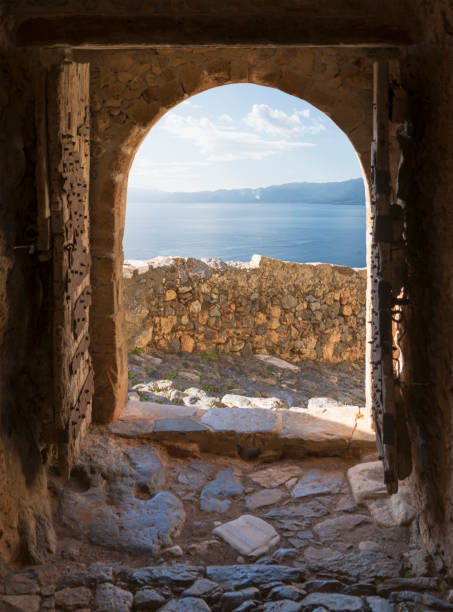 istock Greece. Old fortified town on an island 1124563113