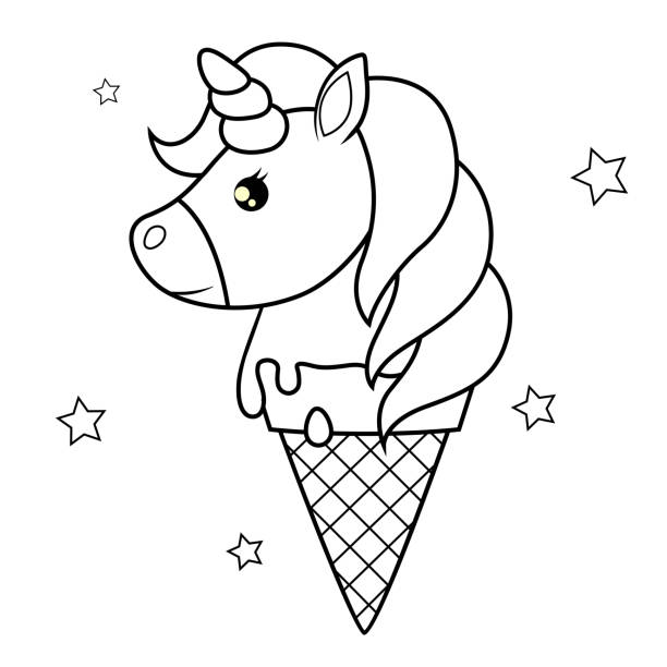 Ilustración de Unicornio De Dibujos Animados Lindo Helado Ilustración De Vector De Blanco Y Negro Para Colorear Libro y más Vectores Libres de Derechos de Página de libro para colorear - Técnica Ilustración de Unicornio De Dibujos Animados Lindo Helado Ilustración De Vector De Blanco Y Negro Para Colorear Libro y más Vectores Libres de Derechos de Página de libro para colorear - Técnica