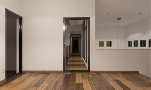 istock Illuminated Second Floor with a Mezzanine and Balcony 1124564429